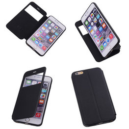 View Cover Zwart Hoesje voor Apple iPhone 6 TPU Book-Style View Cover Zwart Hoesje voor Apple iPhone 6 TPU Book-Style