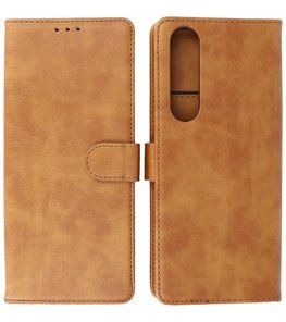 Sony Xperia 1 III Hoesje Book Case Telefoonhoesje Bruin