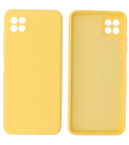Samsung Galaxy A22 5G Hoesje - Backcover Telefoonhoesje - Geel Samsung Galaxy A22 5G Hoesje - Backcover Telefoonhoesje - Geel