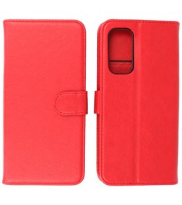 OnePlus Nord 2 5G Hoesje - Book Case Telefoonhoesje - Kaarthouder Portemonnee Hoesje - Wallet Case - Rood OnePlus Nord 2 5G Hoesje - Book Case Telefoonhoesje - Kaarthouder Portemonnee Hoesje - Wallet Case - Rood