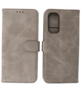 OnePlus Nord 2 5G Hoesje - Book Case Telefoonhoesje - Kaarthouder Portemonnee Hoesje - Wallet Case - Grijs OnePlus Nord 2 5G Hoesje - Book Case Telefoonhoesje - Kaarthouder Portemonnee Hoesje - Wallet Case - Grijs