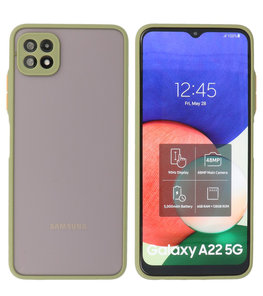 Samsung Galaxy A22 5G Hoesje - Back Cover Telefoonhoesje - Groen Samsung Galaxy A22 5G Hoesje - Back Cover Telefoonhoesje - Groen