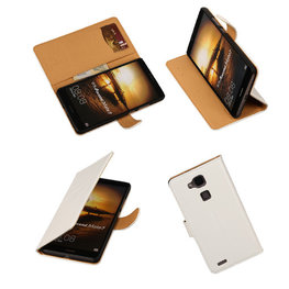 PU Leder Wit Hoesje voor Huawei Ascend Mate 7 Stand Book/Wallet Case/Cover PU Leder Wit Hoesje voor Huawei Ascend Mate 7 Stand Book/Wallet Case/Cover