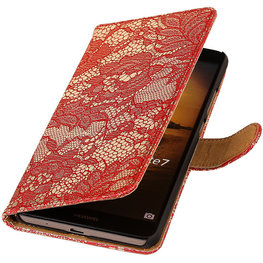 Lace Rood Hoesje voor Huawei Ascend Mate 7 Book/Wallet Case/Cover Lace Rood Hoesje voor Huawei Ascend Mate 7 Book/Wallet Case/Cover