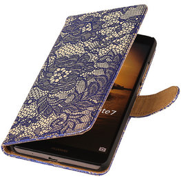 Lace Blauw Hoesje voor Huawei Ascend Mate 7 Book/Wallet Case/Cover Lace Blauw Hoesje voor Huawei Ascend Mate 7 Book/Wallet Case/Cover