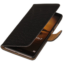 Zwart Croco Hoesje voor Huawei Ascend Mate 7 Book/Wallet Case/Cover Zwart Croco Hoesje voor Huawei Ascend Mate 7 Book/Wallet Case/Cover
