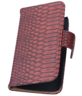 Rood Slang Hoesje voor Samsung Galaxy Core 2 Book/Wallet Case/Cover