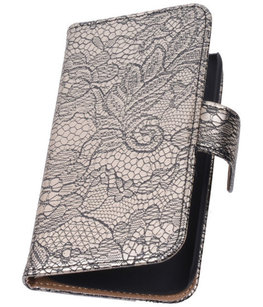 Lace Zwart Hoesje voor Samsung Galaxy Core 2 Book/Wallet Case/Cover