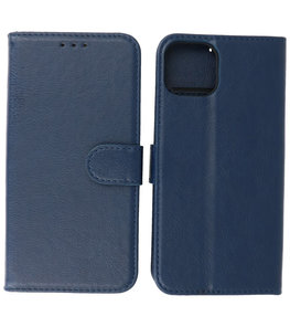 iPhone 13 Mini Hoesje - Book Case Telefoonhoesje - Kaarthouder Portemonnee Hoesje - Wallet Case - Navy