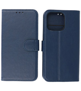 iPhone 13 Pro Hoesje - Book Case Telefoonhoesje - Kaarthouder Portemonnee Hoesje - Wallet Case - Navy