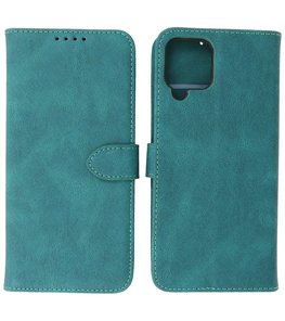 Samsung Galaxy A22 4G Hoesje Portemonnee Book Case - Donker Groen Samsung Galaxy A22 4G Hoesje Portemonnee Book Case - Donker Groen