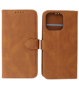 iPhone 13 Pro Max Hoesje Portemonnee Book Case - Bruin iPhone 13 Pro Max Hoesje Portemonnee Book Case - Bruin