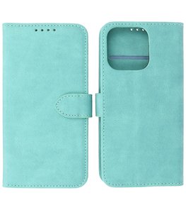 iPhone 13 Pro Max Hoesje Portemonnee Book Case - Donker Groen iPhone 13 Pro Max Hoesje Portemonnee Book Case - Donker Groen