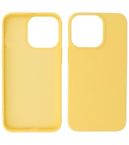 iPhone 13 Pro Max Hoesje - 2.0mm Dikke Fashion Telefoonhoesje Backcover - Geel iPhone 13 Pro Max Hoesje - 2.0mm Dikke Fashion Telefoonhoesje Backcover - Geel