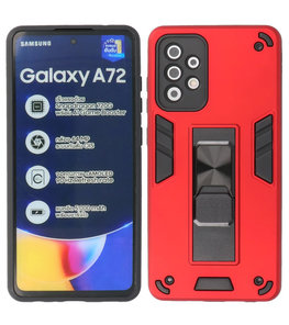 Tough Armor Hardcase Met Standfunctie Hoesje voor Samsung Galaxy A72 - A72 5G - Rood Tough Armor Hardcase Met Standfunctie Hoesje voor Samsung Galaxy A72 - A72 5G - Rood