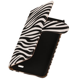 Hoesje voor Huawei Ascend G630 Zebra Booktype Wallet