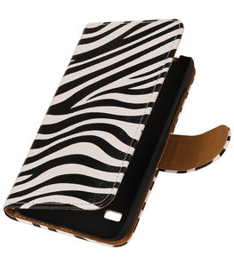 Zebra Hoesje voor Huawei Ascend Y550 Book/Wallet Case/Cover