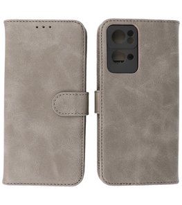 Booktype Hoesje Wallet Case Telefoonhoesje voor Oppo Reno 7 Pro 5G - Grijs