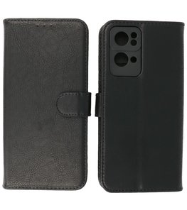 Booktype Hoesje Wallet Case Telefoonhoesje voor Oppo Reno 7 Pro 5G - Zwart