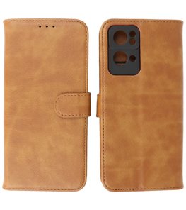 Booktype Hoesje Wallet Case Telefoonhoesje voor Oppo Reno 7 Pro 5G - Bruin
