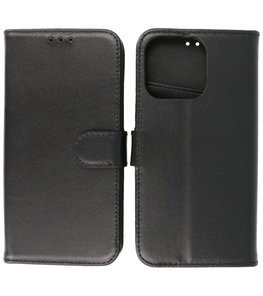 Echt Lederen Hoesje Wallet Case Telefoonhoesje voor iPhone 13 Pro Max - Zwart Echt Lederen Hoesje Wallet Case Telefoonhoesje voor iPhone 13 Pro Max - Zwart