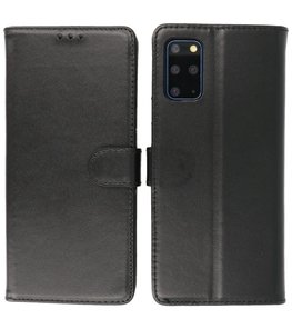 Echt Lederen Hoesje Wallet Case Telefoonhoesje voor Samsung Galaxy S20 Plus - Zwart Echt Lederen Hoesje Wallet Case Telefoonhoesje voor Samsung Galaxy S20 Plus - Zwart