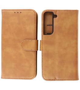 Booktype Hoesje Wallet Case Telefoonhoesje voor Samsung Galaxy S22 Plus - Bruin