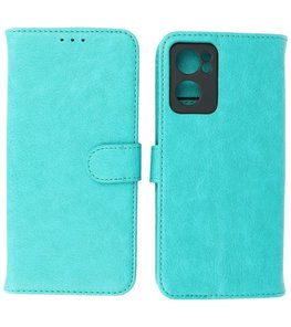 Booktype Hoesje Wallet Case Telefoonhoesje voor Oppo Reno 7 SE 5G - Groen