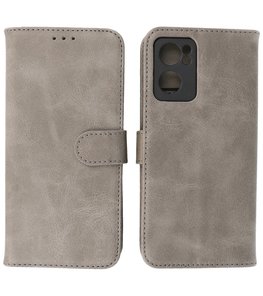 Booktype Hoesje Wallet Case Telefoonhoesje voor Oppo Reno 7 SE 5G - Grijs