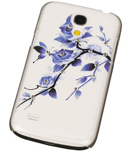 3D Hardcase met Diamant Galaxy S4 Mini I9190 Blauw Roos 3D Hardcase met Diamant Galaxy S4 Mini I9190 Blauw Roos