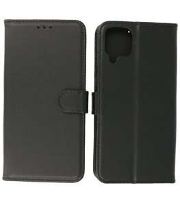 Echt Lederen Hoesje Wallet Case Telefoonhoesje voor Samsung Galaxy A22 4G - Zwart Echt Lederen Hoesje Wallet Case Telefoonhoesje voor Samsung Galaxy A22 4G - Zwart