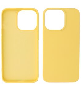 iPhone 14 Pro Max Hoesje - 2.0mm Dikke Fashion Telefoonhoesje Backcover - Geel