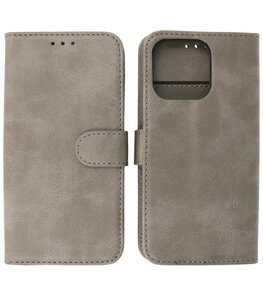 iPhone 14 Pro Max Hoesje Book Case Telefoonhoesje Grijs