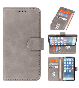 iPhone Xs Hoesje Book Case Telefoonhoesje Grijs iPhone Xs Hoesje Book Case Telefoonhoesje Grijs