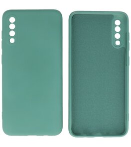 2.0mm Dikke Fashion Telefoonhoesje - Siliconen Hoesje voor Samsung Galaxy A70 - Donker Groen