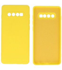 2.0mm Dikke Fashion Telefoonhoesje - Siliconen Hoesje voor Samsung Galaxy S10 Plus - Geel 2.0mm Dikke Fashion Telefoonhoesje - Siliconen Hoesje voor Samsung Galaxy S10 Plus - Geel