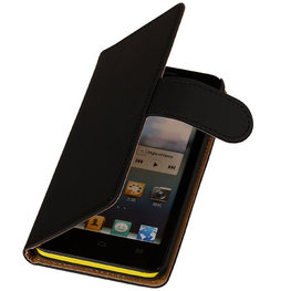 Hoesje voor Huawei Ascend G510 Effen Booktype Wallet Zwart