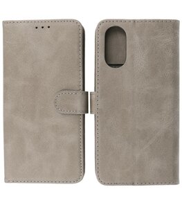 Oppo A17 Hoesje Book Case Portemonnee Telefoonhoesje - Grijs Oppo A17 Hoesje Book Case Portemonnee Telefoonhoesje - Grijs