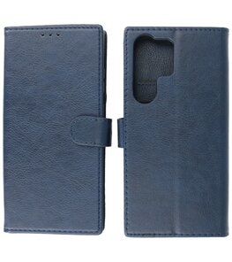 Samsung Galaxy S23 Ultra Hoesje Book Case Portemonnee Telefoonhoesje - Navy Samsung Galaxy S23 Ultra Hoesje Book Case Portemonnee Telefoonhoesje - Navy