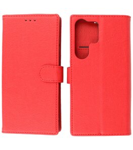 Samsung Galaxy S23 Ultra Hoesje Book Case Portemonnee Telefoonhoesje - Rood Samsung Galaxy S23 Ultra Hoesje Book Case Portemonnee Telefoonhoesje - Rood