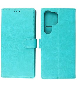 Samsung Galaxy S23 Ultra Hoesje Book Case Portemonnee Telefoonhoesje - Groen Samsung Galaxy S23 Ultra Hoesje Book Case Portemonnee Telefoonhoesje - Groen