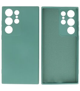 2.0mm Dikke Fashion Telefoonhoesje Siliconen Hoesje voor de Samsung Galaxy S23 Ultra - Donker Groen 2.0mm Dikke Fashion Telefoonhoesje Siliconen Hoesje voor de Samsung Galaxy S23 Ultra - Donker Groen