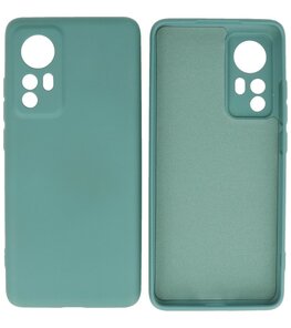 Xiaomi 12 Hoesje - 2.0mm Dikke Fashion Telefoonhoesje Backcover - Siliconen Hoesje - Donker Groen Xiaomi 12 Hoesje - 2.0mm Dikke Fashion Telefoonhoesje Backcover - Siliconen Hoesje - Donker Groen