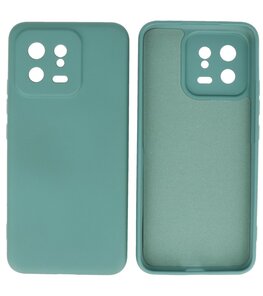 Xiaomi 13 5G Hoesje - 2.0mm Dikke Fashion Telefoonhoesje Backcover - Siliconen Hoesje - Donker Groen