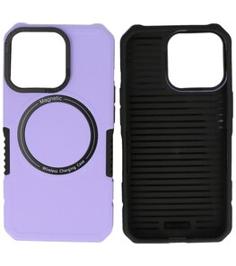 MagSafe Hoesje - Shockproof Back Cover voor de iPhone 13 Pro - Paars