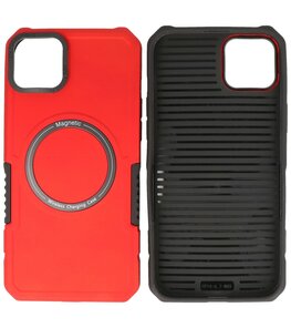 MagSafe Hoesje - Shockproof Back Cover voor de iPhone 14 Plus - Rood