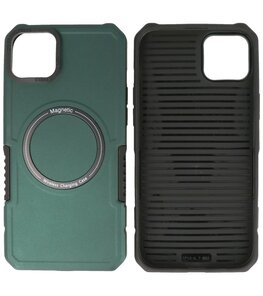 MagSafe Hoesje - Shockproof Back Cover voor de iPhone 14 Plus - Donker Groen