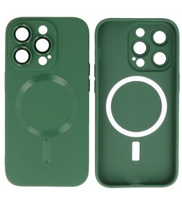 MagSafe Hoesje met Camera Beschermer voor iPhone 13 Pro Donker Groen