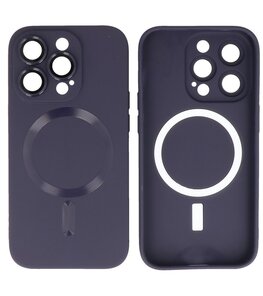 MagSafe Hoesje met Camera Beschermer voor iPhone 14 Pro Max Nacht Paars