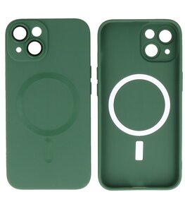 MagSafe Hoesje met Camera Beschermer voor iPhone 14 Donker Groen MagSafe Hoesje met Camera Beschermer voor iPhone 14 Donker Groen